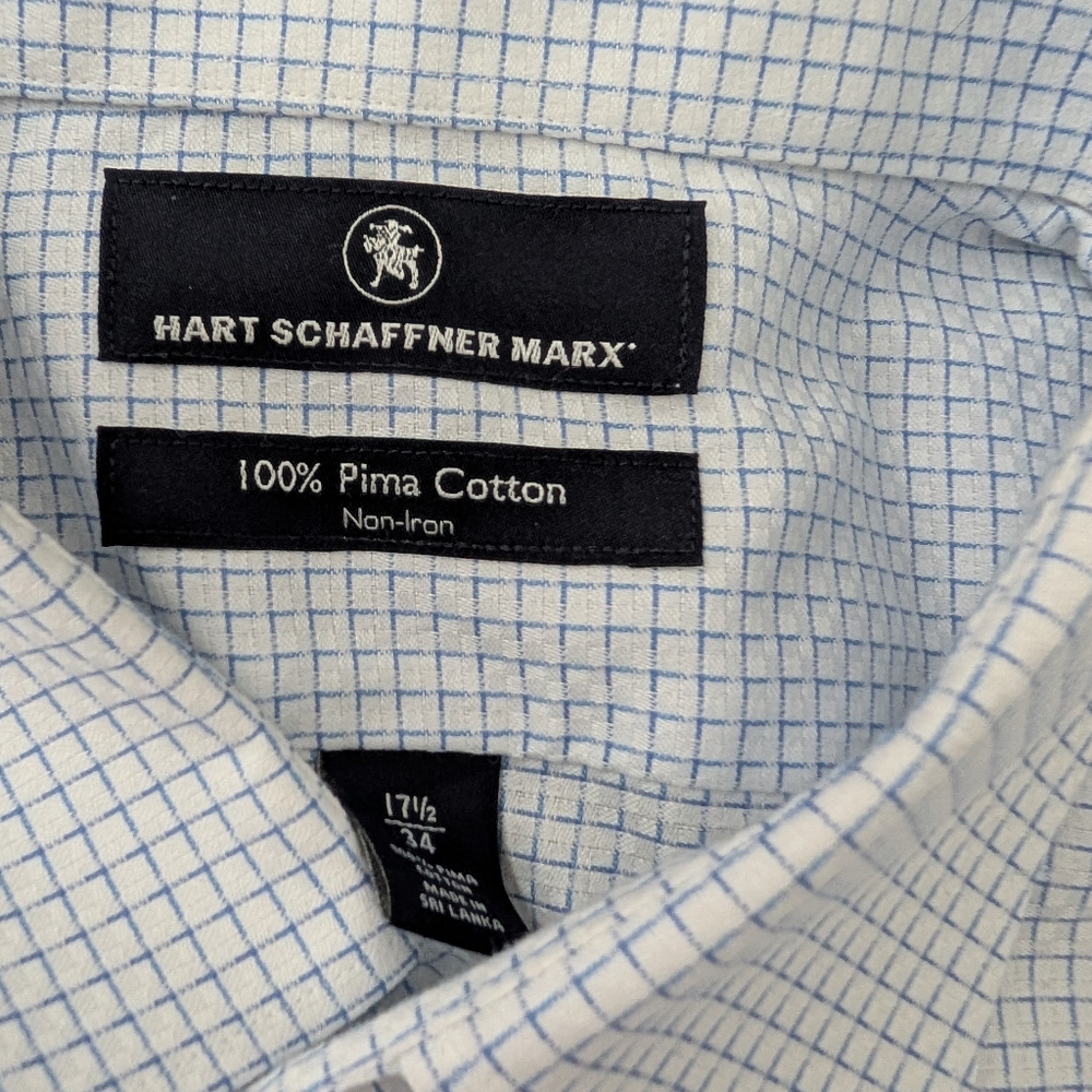 Hart Schaffner Marx Blue Patterned Button Up Dres… - image 3